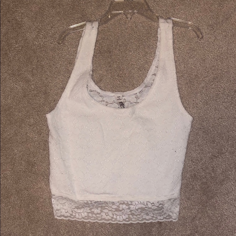 White lace crop top